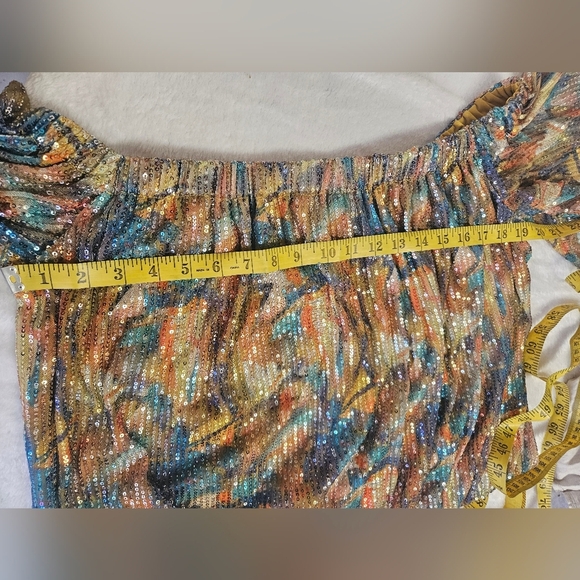 Ashley Stewart- Women's Multicolor Sequin Women's Top 18-20 Plus Size - Picture 3 of 6